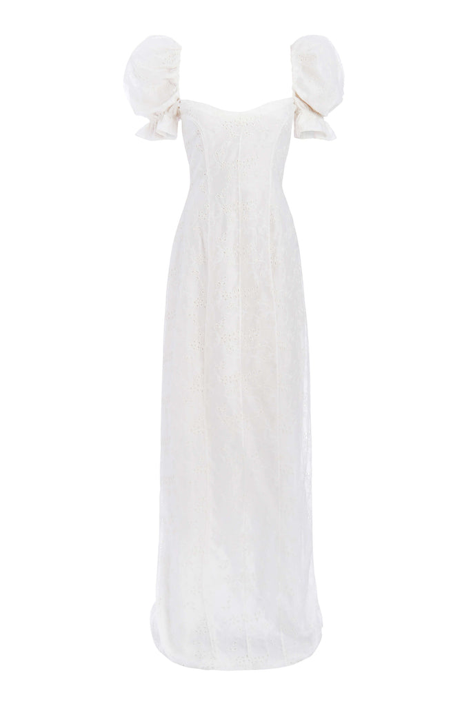 Isidore Puff Sleeve Column Gown