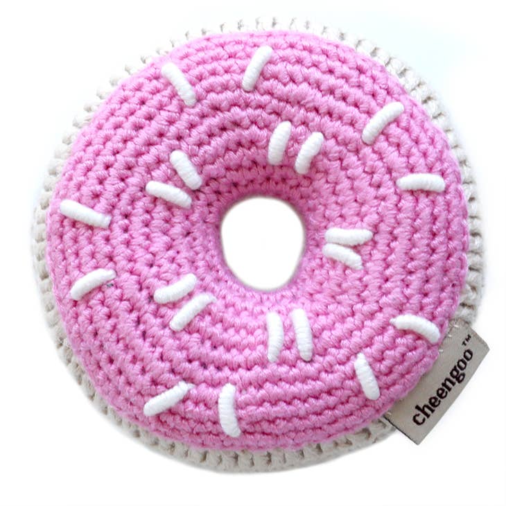 Crocheted Donut Rattle – Pink