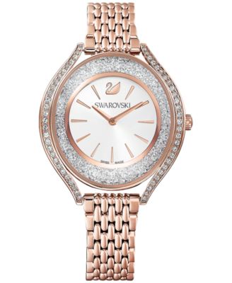 Women’s Swiss Crystalline Aura Rose Gold-Tone Stainless Steel PVD Bracelet Watch 35mm