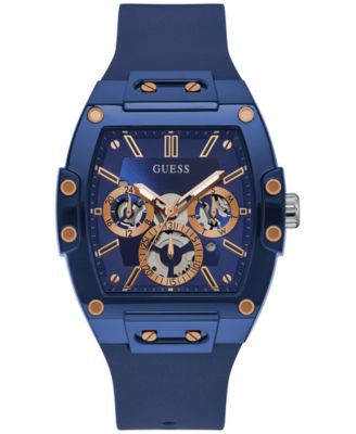 Men’s Blue Silicone Strap Watch 43mm