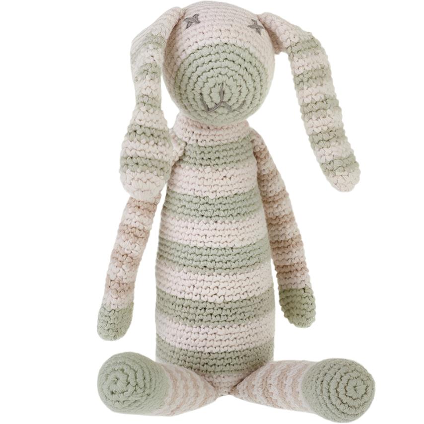 Organic Pastel Stripey Bunny – Teal