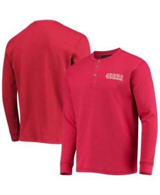 Men’s Scarlet San Francisco 49Ers Team Maverick Thermal Henley Long Sleeve T-shirt