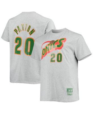 Men’s Gary Payton Heather Gray Seattle Supersonics Big and Tall Hardwood Classics Name and Number T-shirt