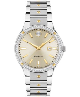 Women’s Se Automatic Swiss Automatic Silver-Tone Stainless Steel Yellow PVD Bracelet Watch 33mm