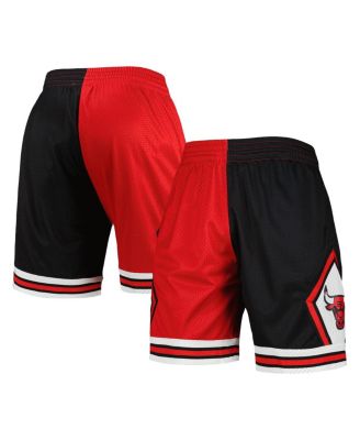 Men’s Black, Red Chicago Bulls Hardwood Classics 1997 Split Swingman Shorts