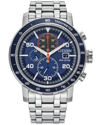 Eco-Drive Men’s Chronograph Weekender Stainless Steel Bracelet Watch 44mm