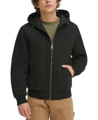 Men’s Workwear Hoodie Bomber Jacket with Quilted Lining