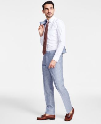 Men’s Classic-Fit Solid Linen Suit Pants