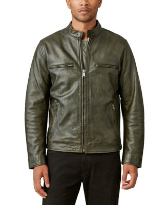 Men’s Washed Leather Zip-Front Bonneville Jacket