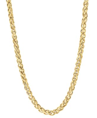 Men’s Wheat Link 24″ Chain Necklace in Stainless Steel