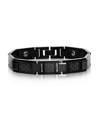 Carbon Fiber Magnetic Tungsten Bracelet Black Plated