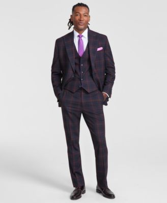 Men’s Classic-Fit Plaid Suit