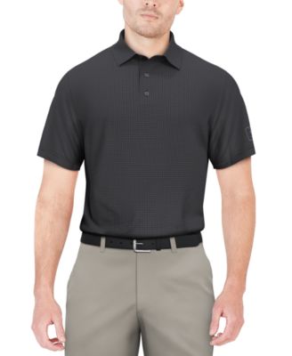 Men’s Short-Sleeve Mini-Check Performance Polo Shirt