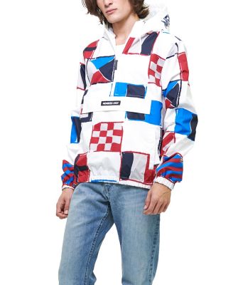 Men’s Flag Print Pullover Windbreaker Jacket