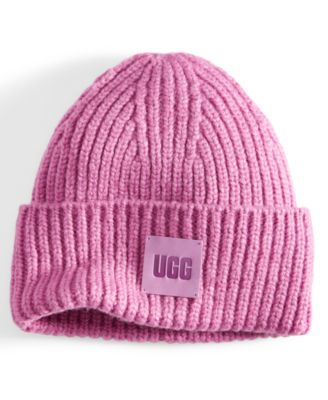 Women’s Chunky Rib-Knit Logo-Patch Beanie