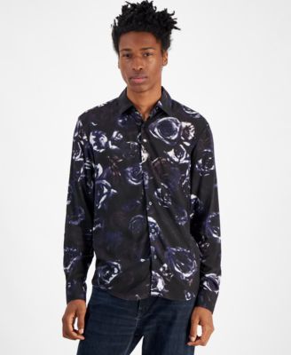 Men’s Slim-Fit Floral Button-Down Shirt