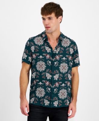 Men’s Paisley-Print Short-Sleeve Shirt