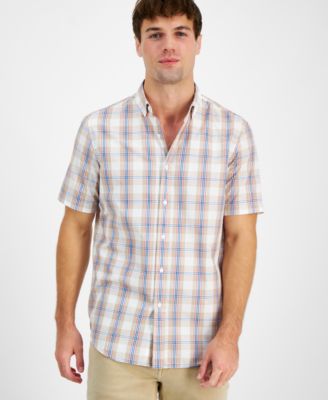 Men’s Odulls Regular-Fit Plaid Button-Down Shirt, Created for Macy’s