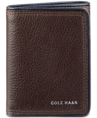 Men’s Leather Trifold Wallet with Contrast Color Edge