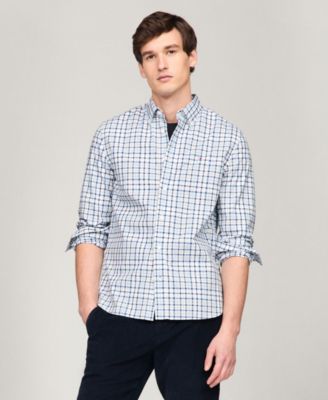 Men’s Flex Poplin Tartan Regular-Fit Long-Sleeve Shirt