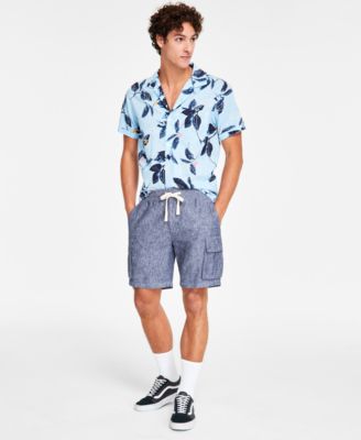 Men’s Drawstring 8″ Linen Blend Cargo Shorts, Exclusively at Macy’s