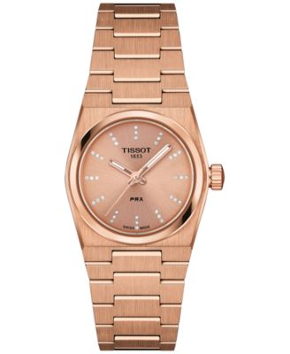 Women’s Swiss PRX Diamond (1/20 ct. t.w.) Rose Gold-Tone Stainless Steel Bracelet Watch 25mm