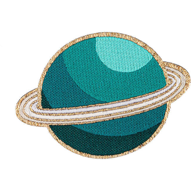 Soft Fuzzy Planet Velcro Patch, Blue