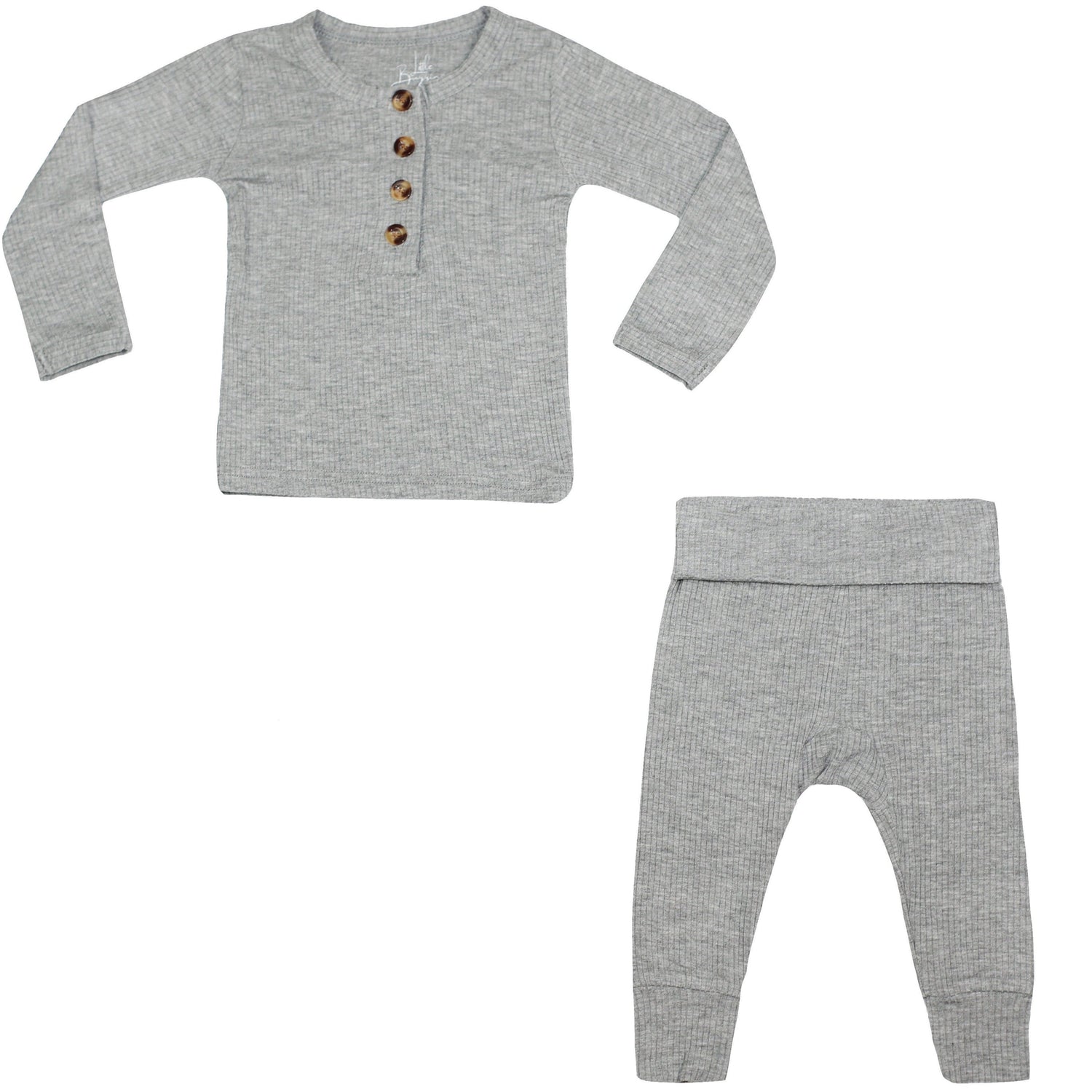 Softest 2 Piece Set – Ribbed Gray