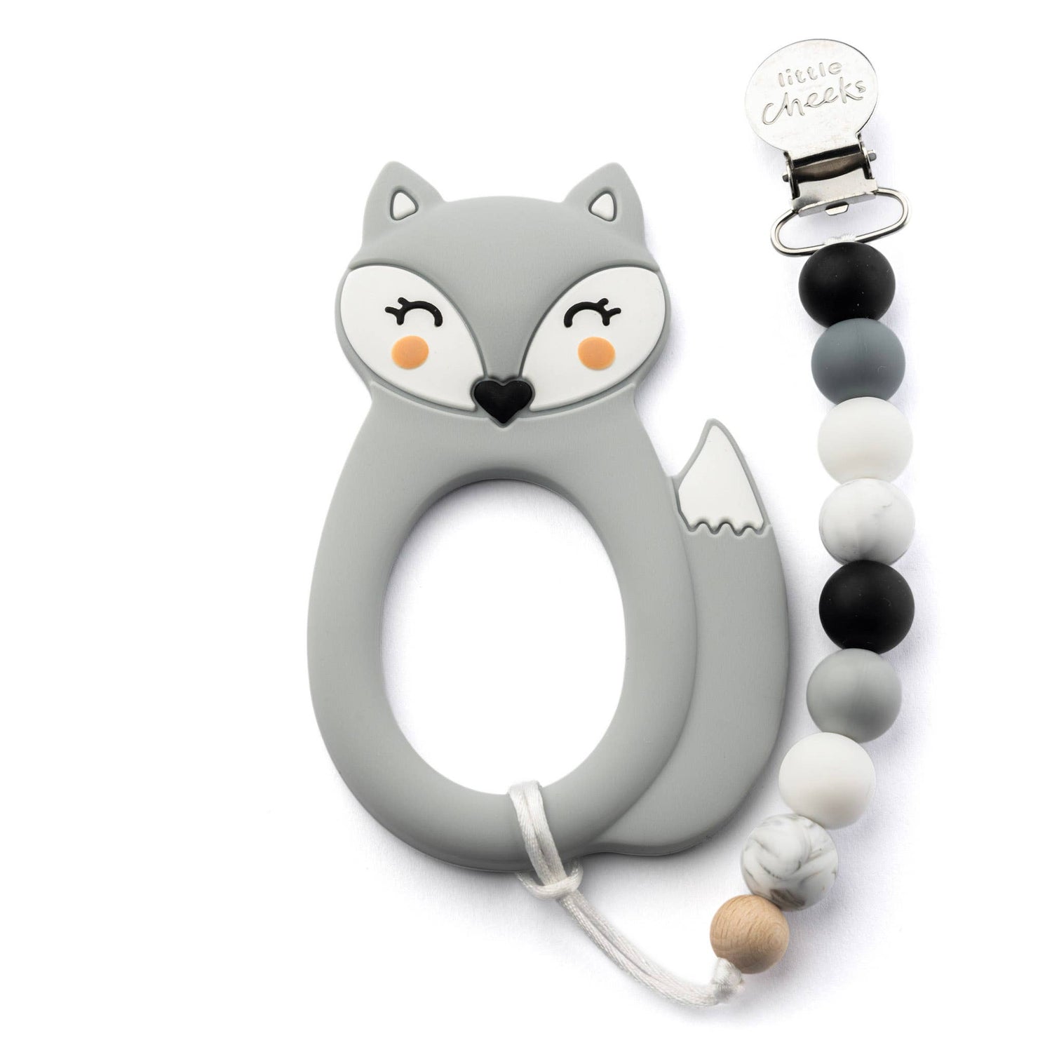 Fox Teether Clip – Grey