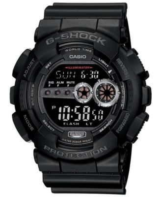 Men’s XL Digital Black Resin Strap Watch GD100-1B