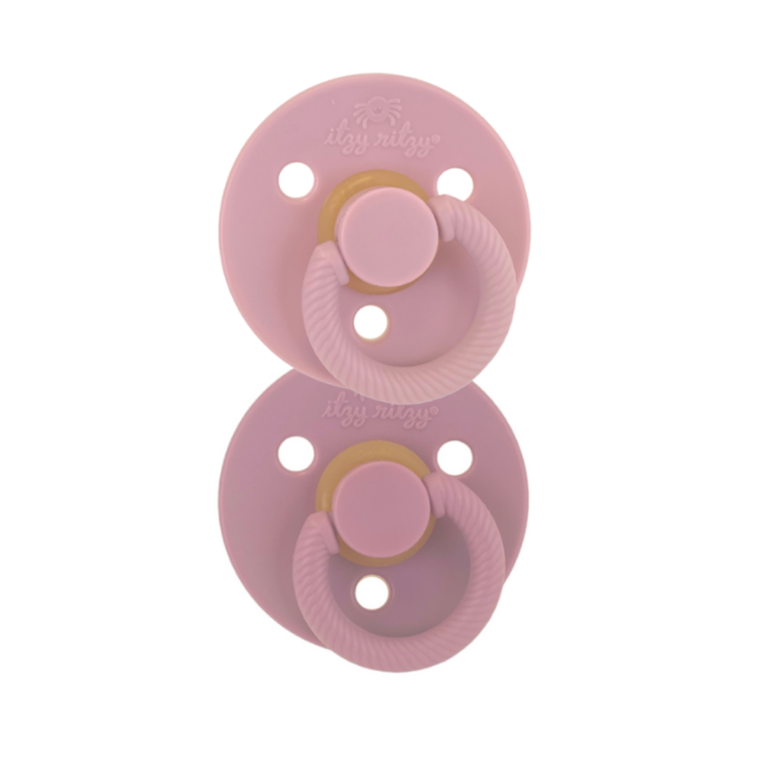 Itzy Soother™ Natural Rubber Pacifier Set – Orchid/Lilac