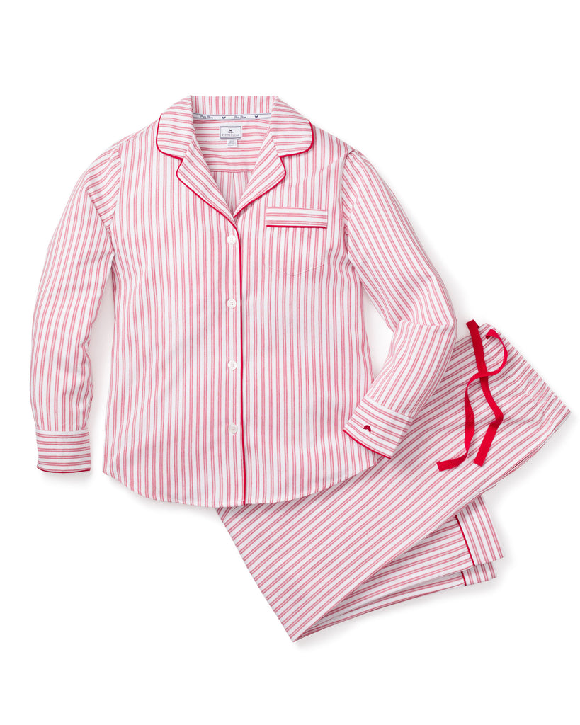 Women’s Antique Red Ticking Pajama Set