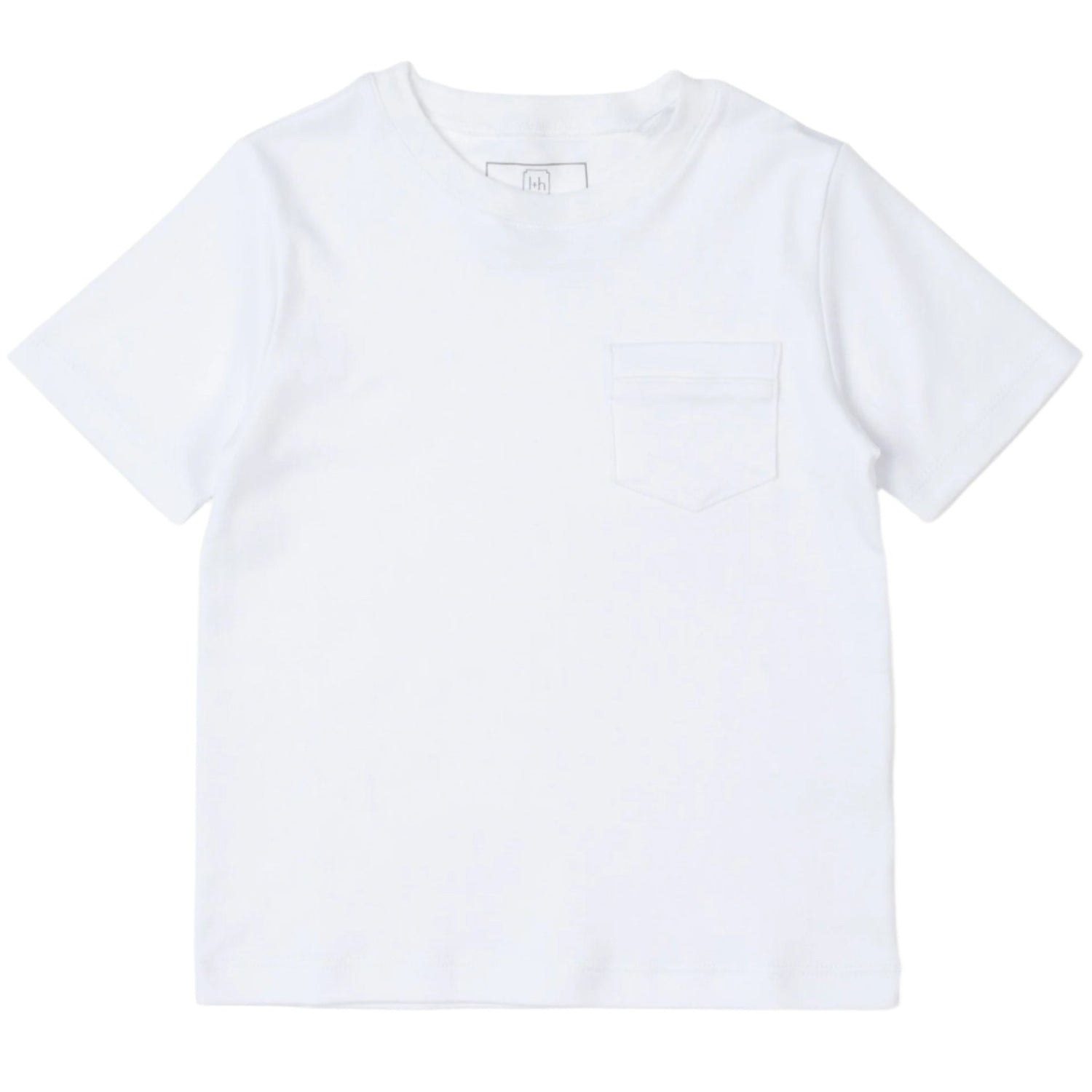 Charles Boys’ Pima Cotton Pocket T-shirt – White