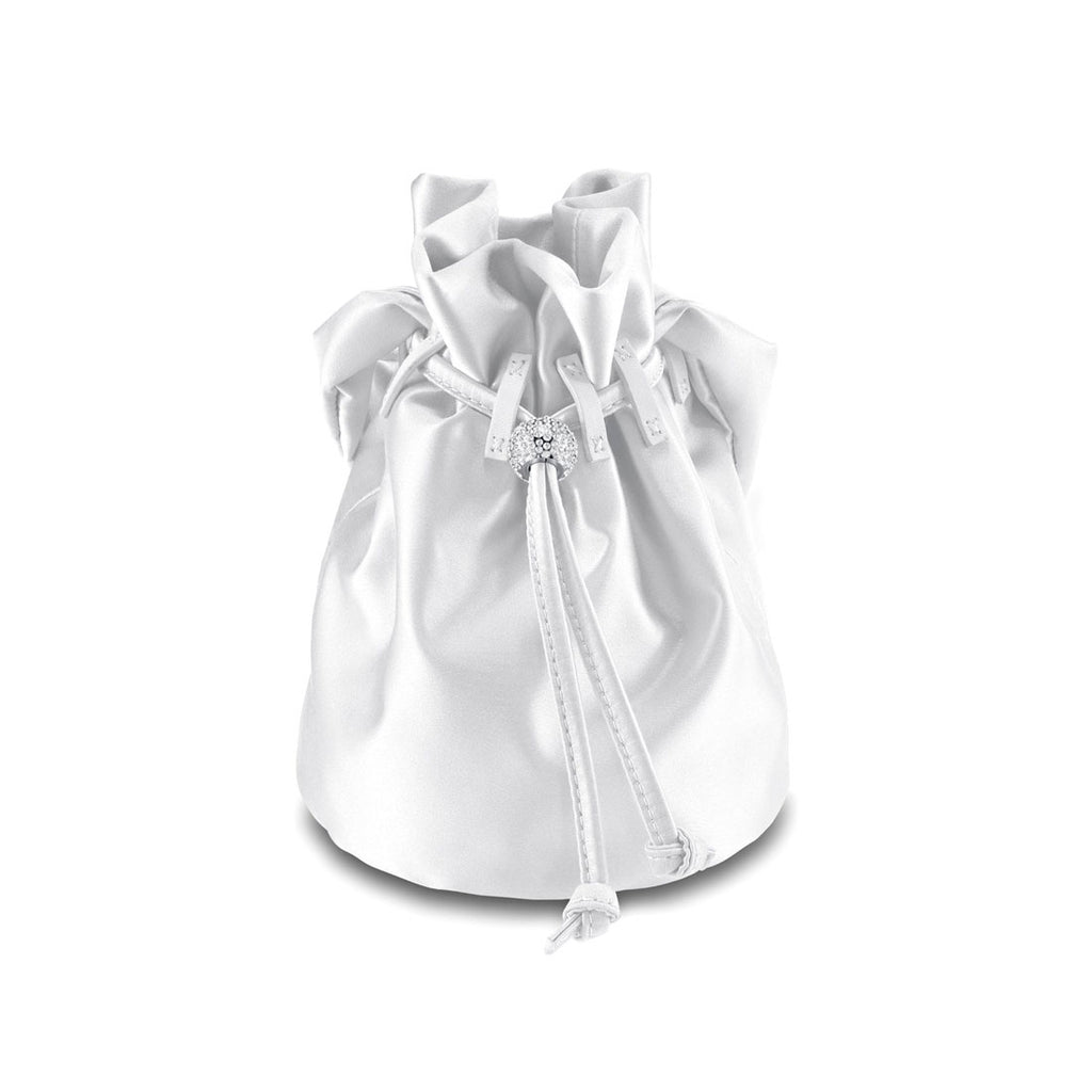 Grace Pouch Petite in Pegasus White IDRO Treated Satin