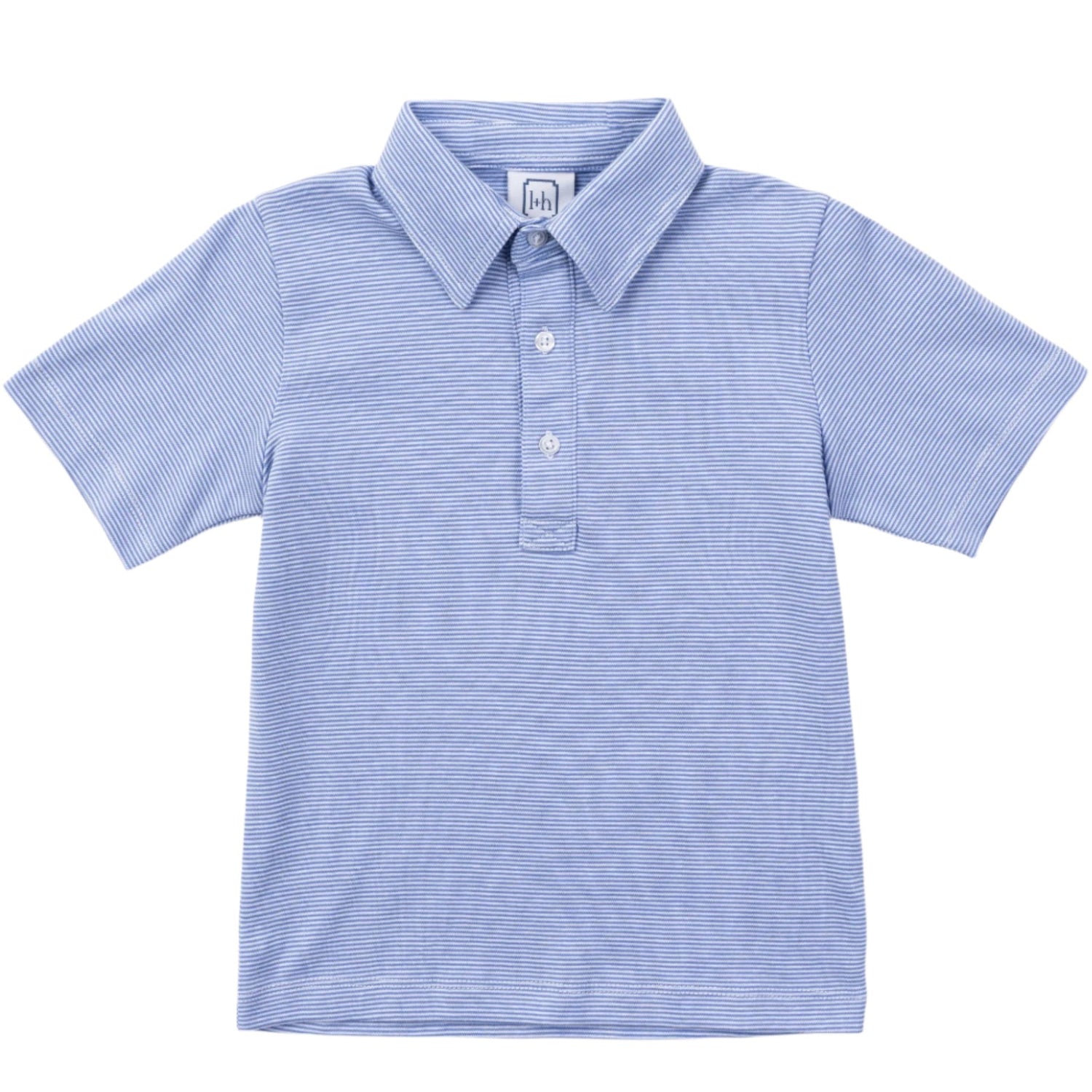 Griffin Boys’ Pima Cotton Polo Golf Shirt – Blue Stripes