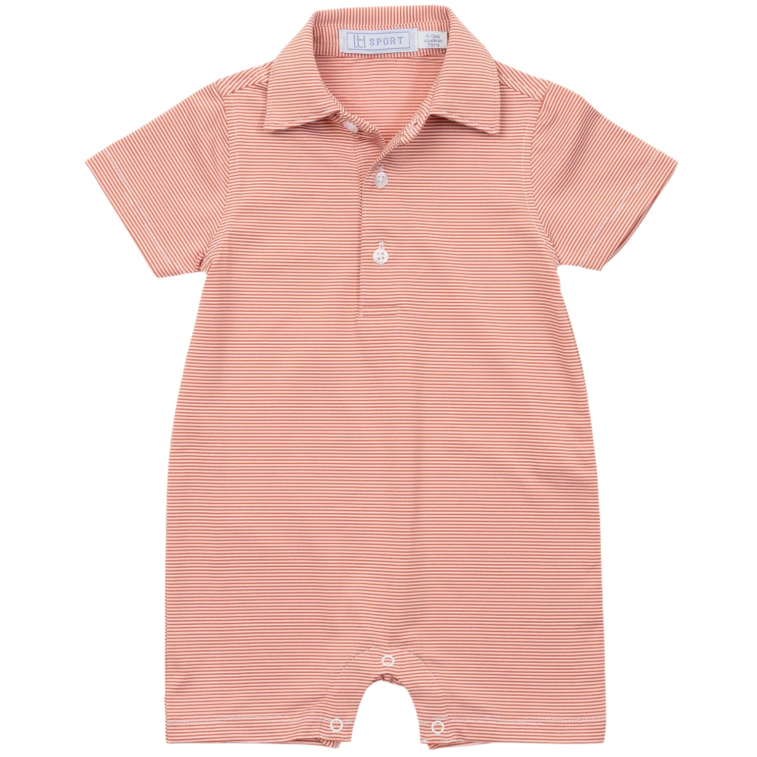 Austin Boys’ Polo Shortall by LH Sport – Orange Stripes