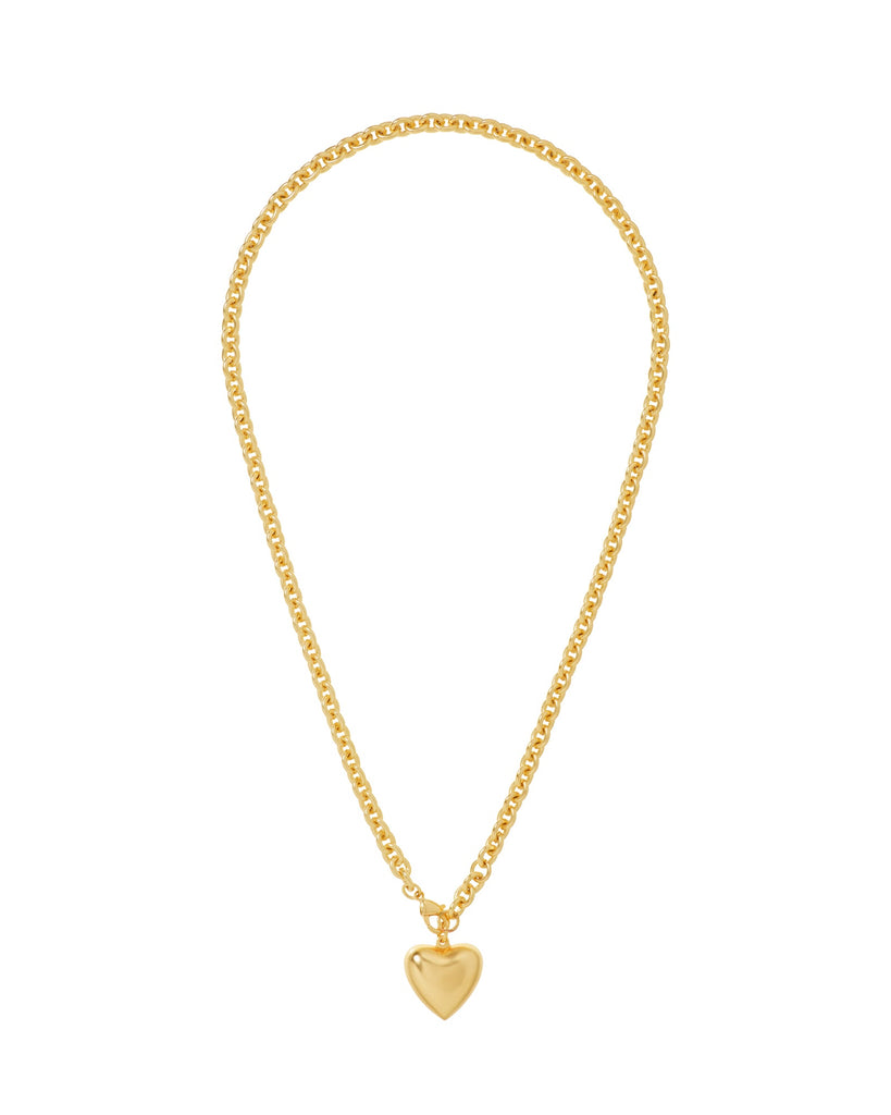 The Mini Puffy Heart Necklace in Gold