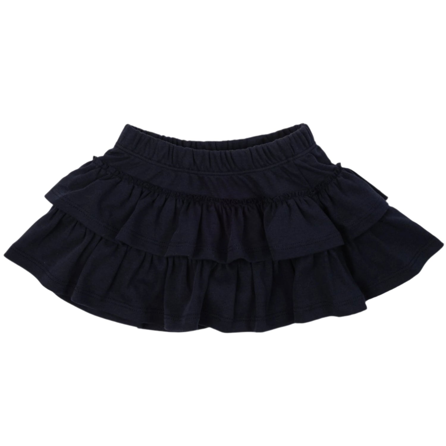 Maggie Girls’ Tiered Pima Cotton Skirt – Navy