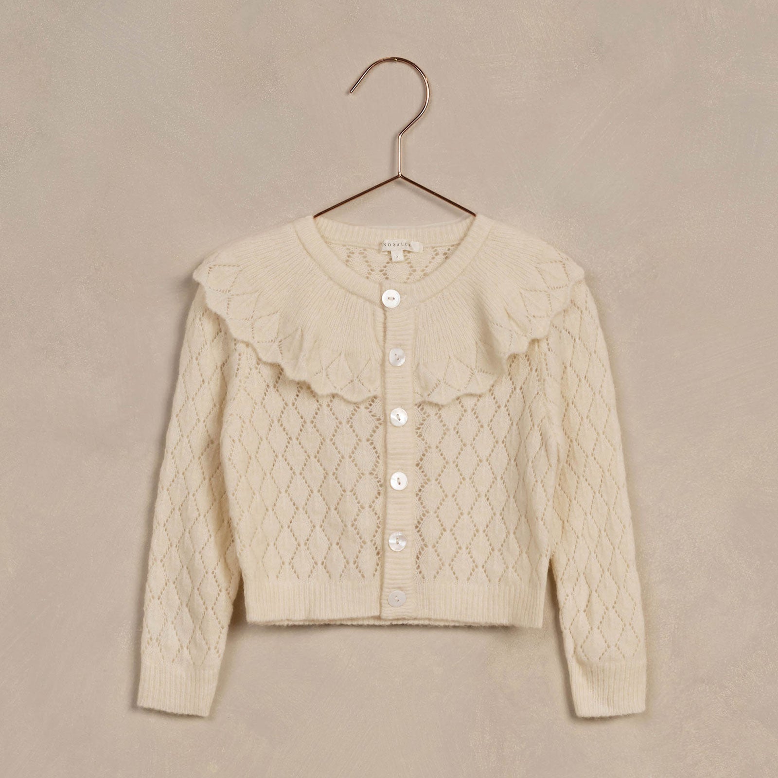 Ruffle Cardigan – Ivory – FINAL SALE