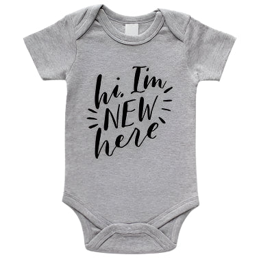 Hi I’m New Here Organic Baby Bodysuit