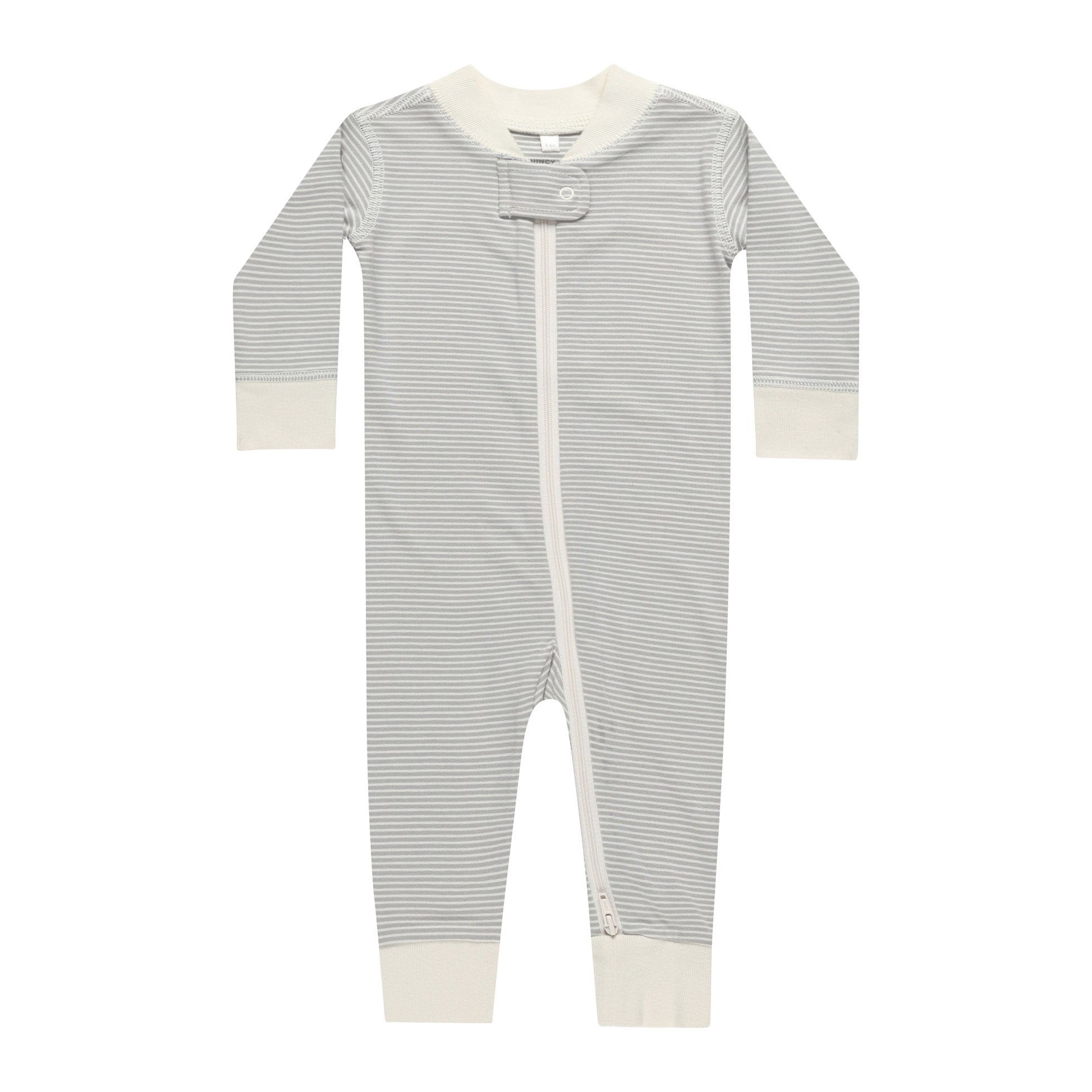 Zip Long Sleeve Sleeper – Blue Micro Stripe – FINAL SALE