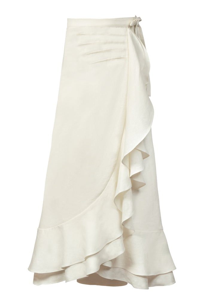 Golestan Ruffle Skirt in Off-White