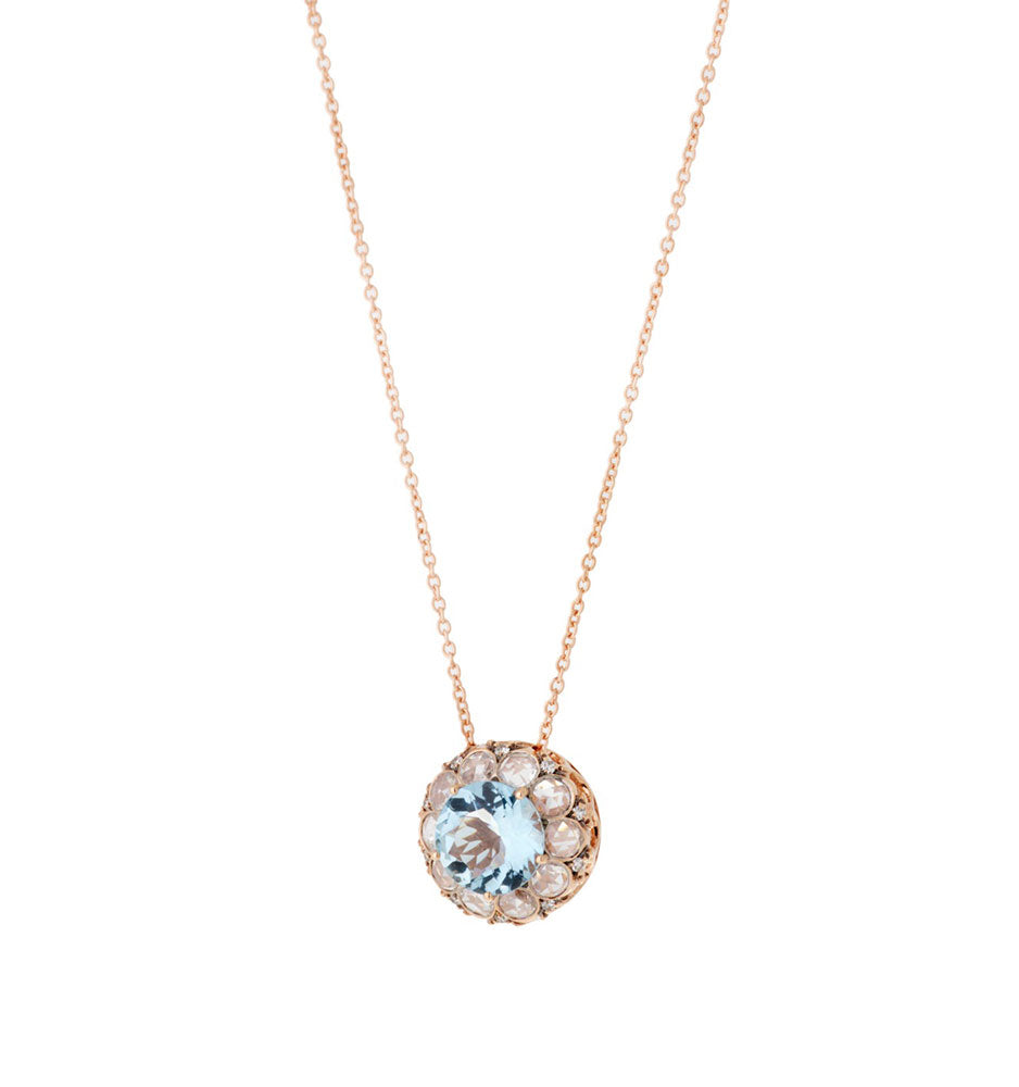 Aquamarine u0026 Diamonds Pendant Necklace