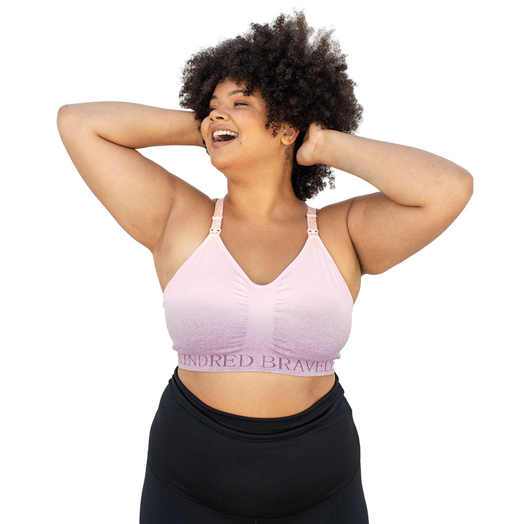 Sublime® Hands-Free Pumping & Nursing Sports Bra | Ombre Purple