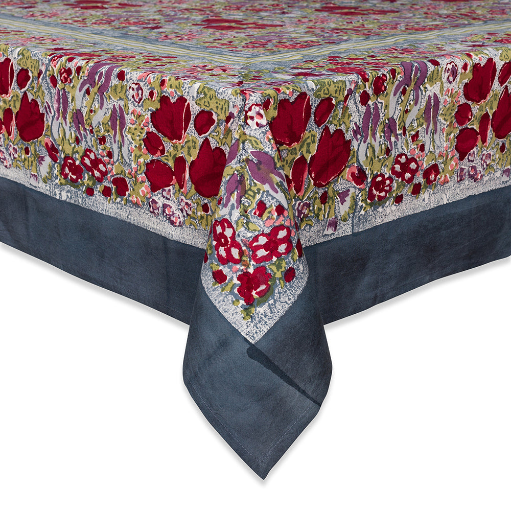 French Tablecloth Jardin Red u0026 Grey