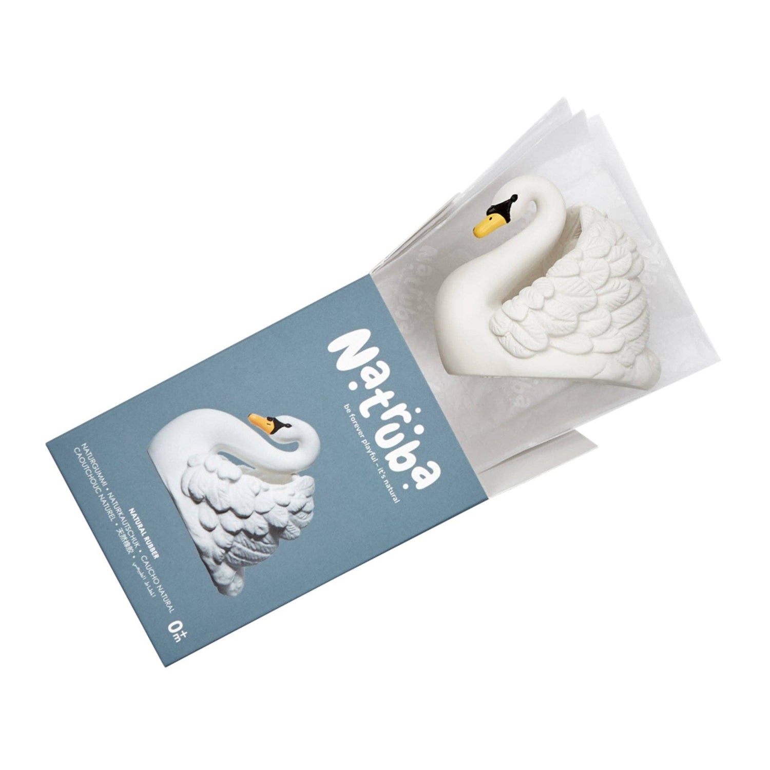 Natural Rubber Bath Toy Swan – White