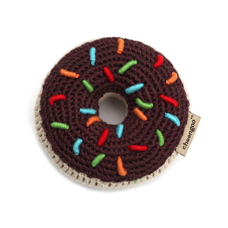 Donut Hand Crocheted Rattle – Chocolate