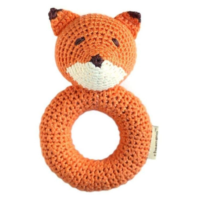 Fox Ring Hand Crocheted Rattle