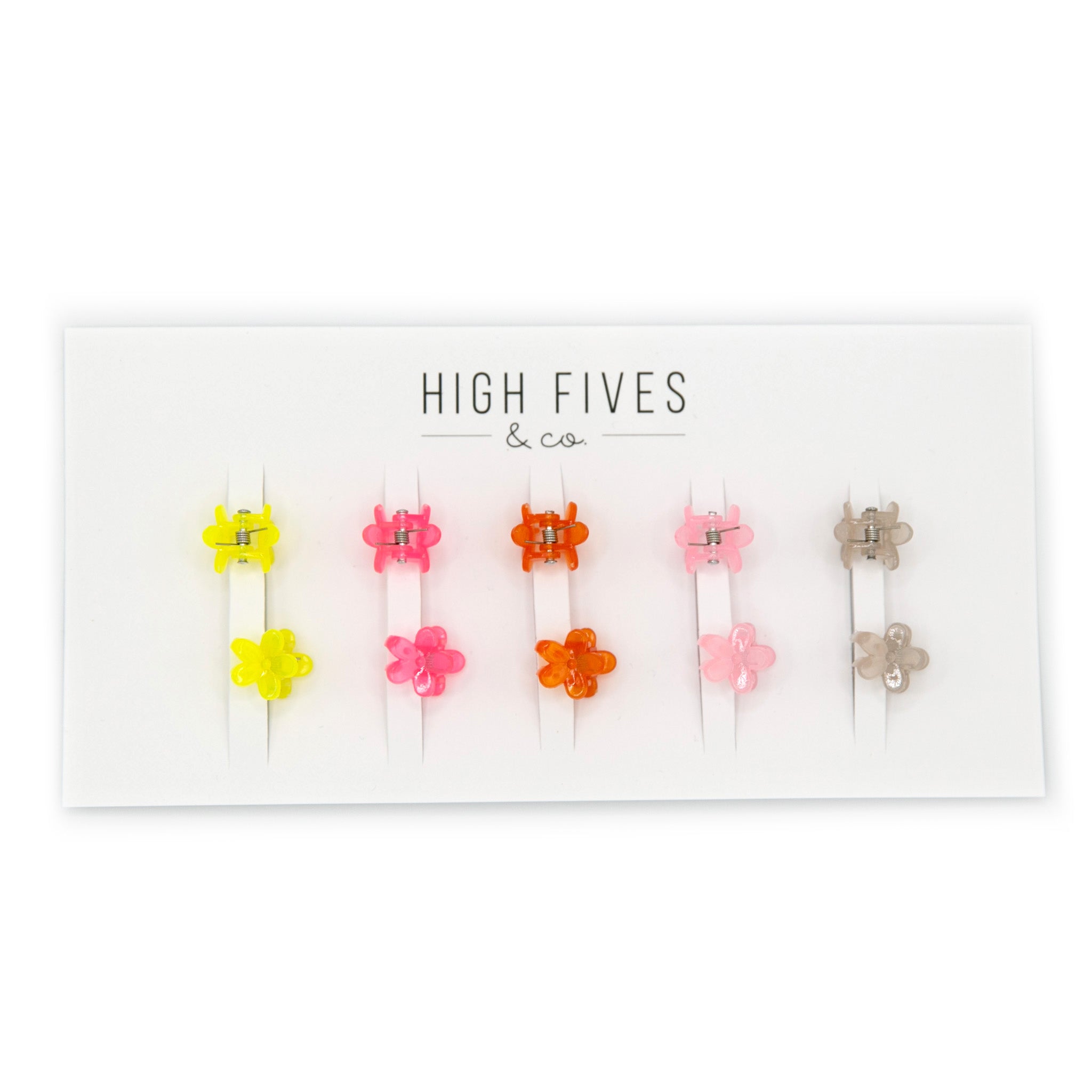 Mini Flower Hair Claw Clips 1.4cm – Set of 10