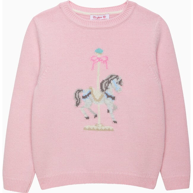 Carousel Horse Sweater, Pale Pink